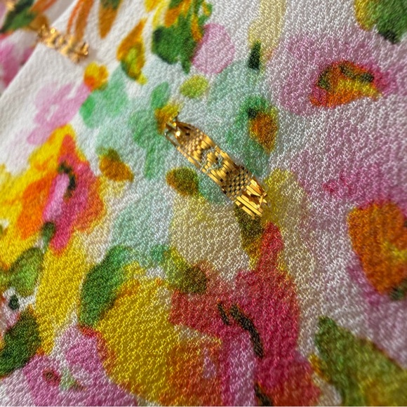 Shoshanna Lucinda floral maxi dress in Optic Lemon Gold. - Picture 7 of 16